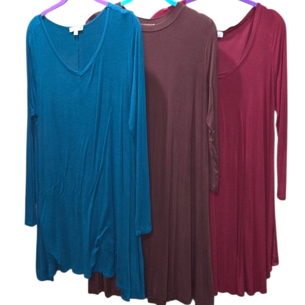 Zenana, White Plum, & renee c. Bundle of dresses all Size L